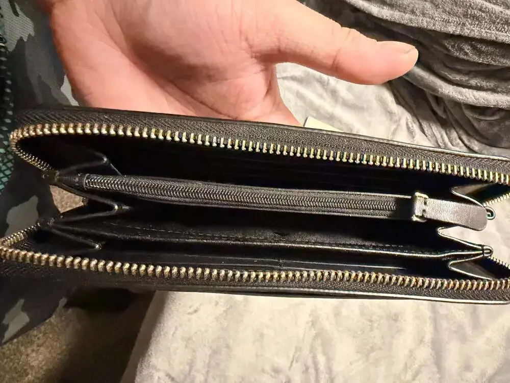 Kate Spade New York Bixby Place Black Patent Leather Zip Around Wallet